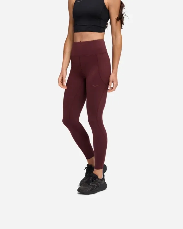 Hoka Women's Elaro Knit Tight 27" In Black Cherry