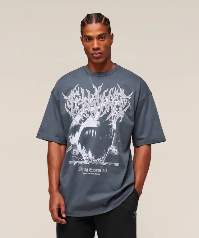  Carlos Belcast x Rest Day Essential T-Shirt - Titanium Blue
