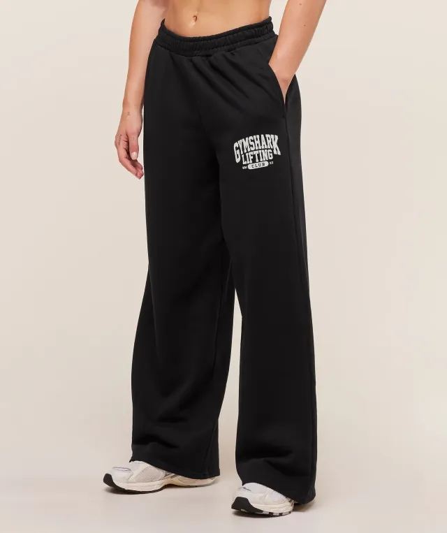  Lifting Club Graphic Straight Leg Joggers - Black
