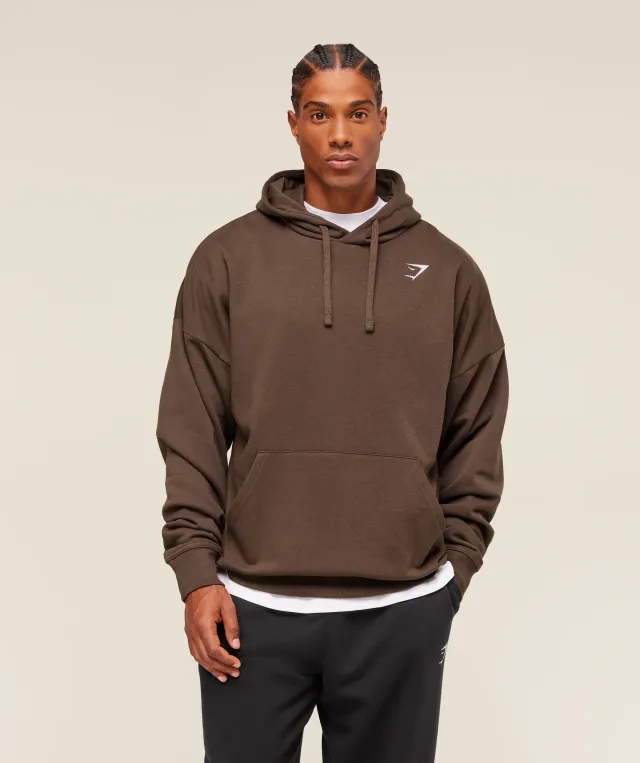  Crest Oversized Hoodie - Archive Brown