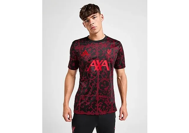 LFC adidas Mens 25/26 Short Sleeve Pre-Match Shirt Black