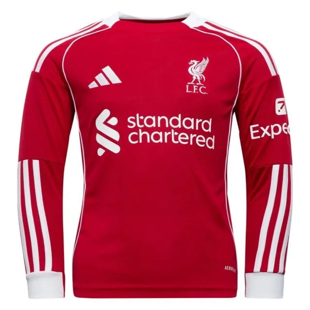LFC adidas Youth 25/26 Home Long Sleeve Jersey