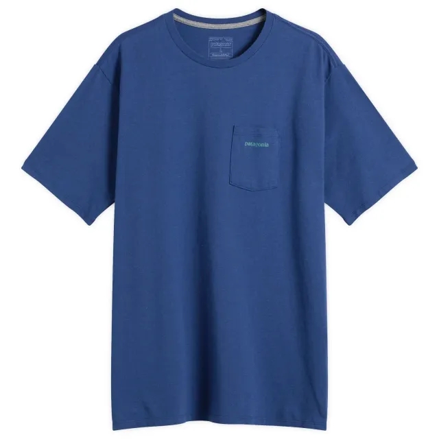Patagonia Men's Boardshort Logo Pocket Responsibili-Tee Clement Blue