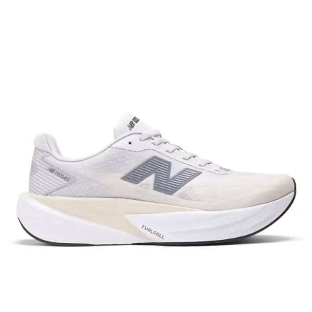 New Balance Men's FuelCell Rebel v5 in Grey/Beige/White Synthetic