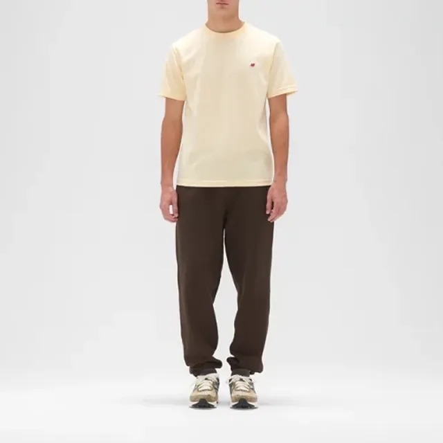 New Balance Men's Made in USA Core T-Shirt in Beige Cotton Jersey