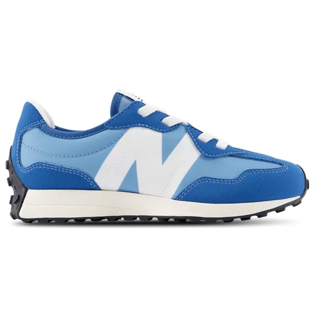 New Balance Kids' 327 BUNGEE LACE in White/Blue Synthetic