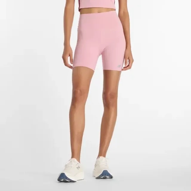 New Balance Women's NB Harmony High Rise Short 6" in Pink Poly Knit