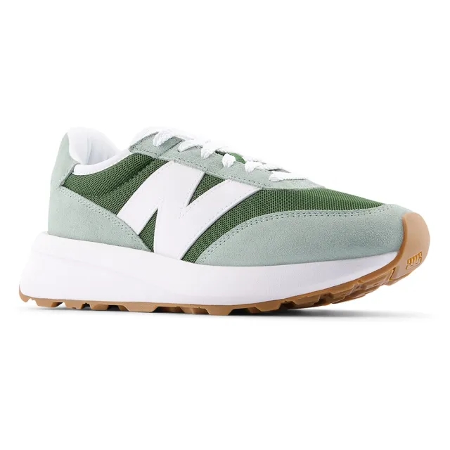 New Balance Unisex 370 in Green Suede/Mesh