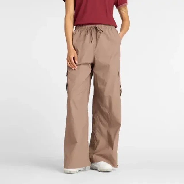 New Balance Women's Woven Cargo Pant in Brown Polywoven