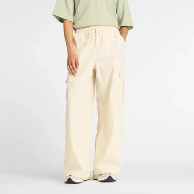 New Balance Women's Woven Cargo Pant in Beige Polywoven