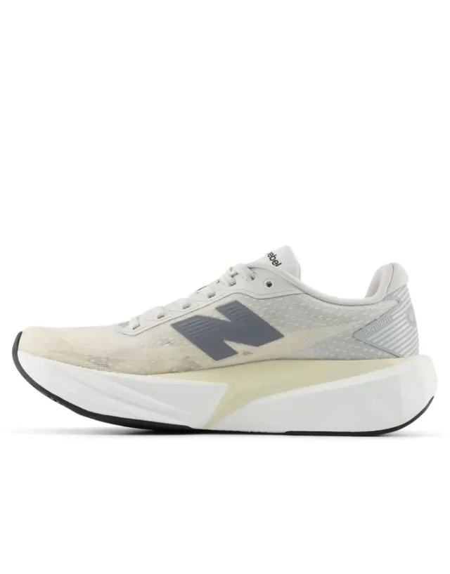 New Balance Women's FuelCell Rebel v5 in Beige/Grey/White Synthetic