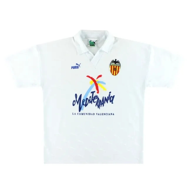 1992-93 Valencia Puma Home Shirt L - Valencia / Excellent 