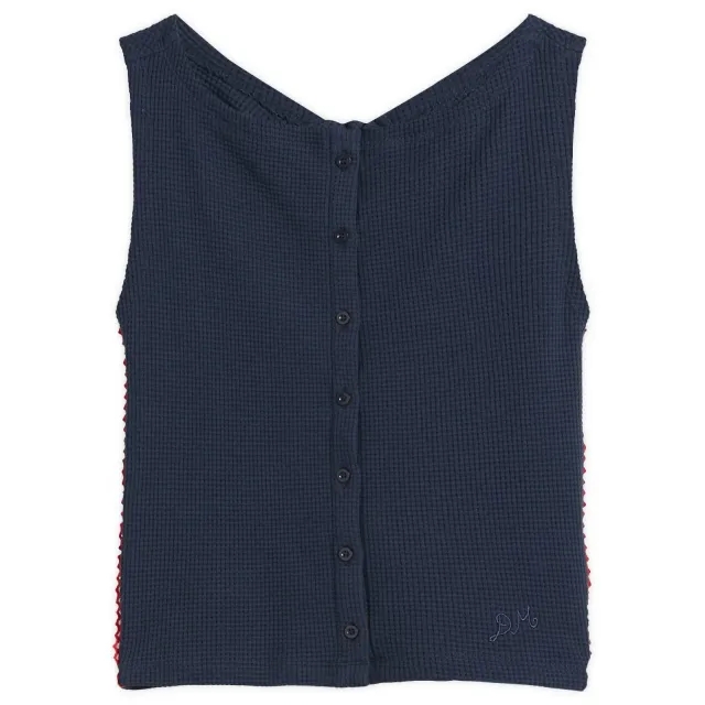 Damson Madder Women's Devon Pointelle Polo Top Navy