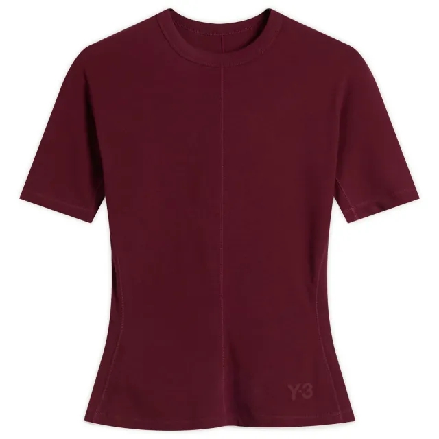 Y-3 Women's Fitted T-Shirt Maroon