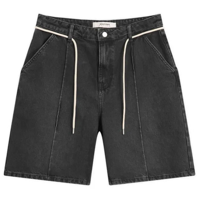 about:blank Men's Wide Denim Short Black