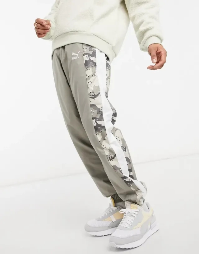Puma Wild Pack Track Bottoms In Off White