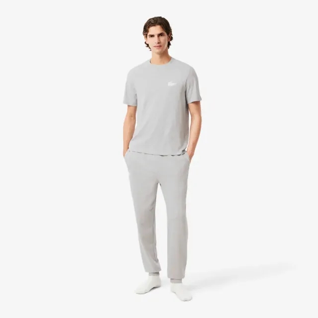 Lacoste Fleece Loungewear Joggers - Grey Chine / White