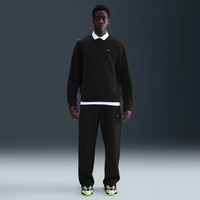 Nike Solo Swoosh Men's Fleece Open-Hem Trousers - Black - Cotton/Polyester
