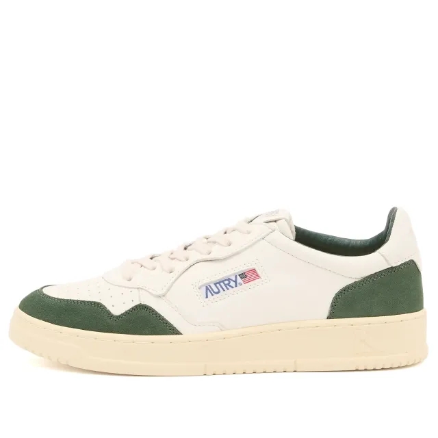 Autry Men's 01 Medalist Low Goat Leather Sneaker Wht/Bottle