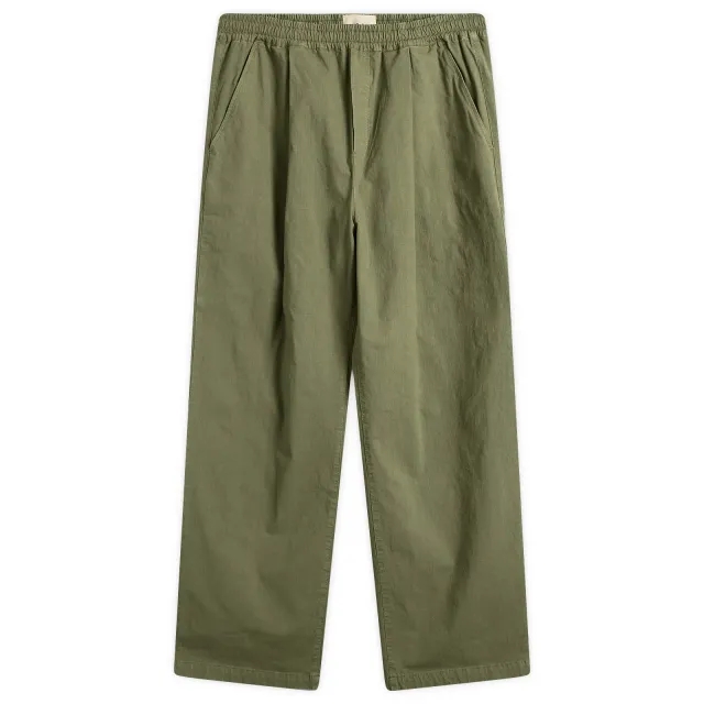 Folk Men's Drawcord Loose Trouser Light Olive Ripstop