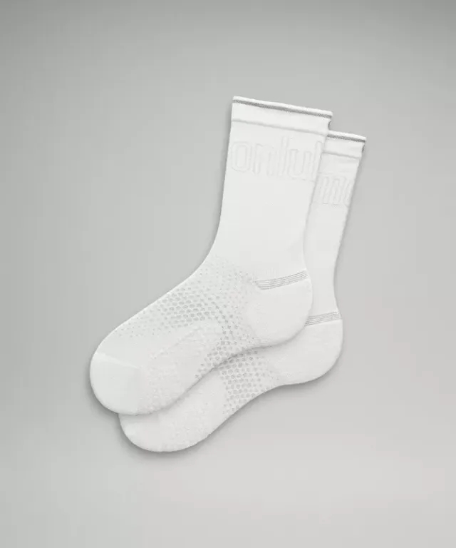 lululemon – Women's MacroPillow Crew Running Socks Medium Cushioning – Color White – Size L