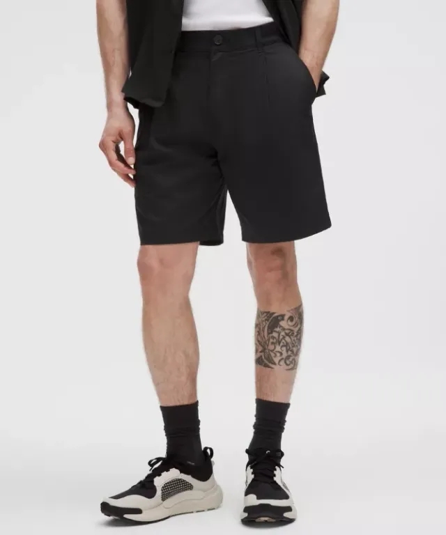 lululemon – Men's Woven Relaxed-Fit Pleated Shorts – 8" – Color Black – Size 28