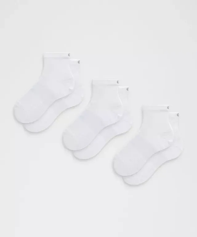 lululemon – Unisex Power Stride Ankle Socks 3 Pack – Color White – Size L