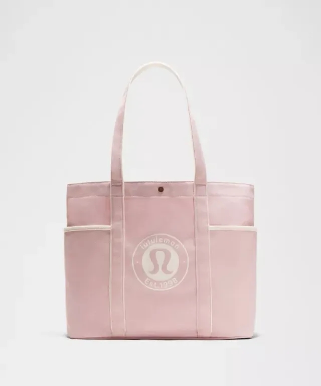 lululemon – Daily Multi-Pocket Canvas Tote Bag 20L Logo – Color Pink