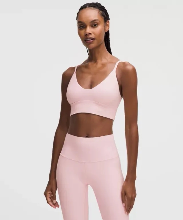 lululemon – Women's Focuser Scoop-Neck Sports Bra Nulu Light Support, A/B Cup – Color Pink – Size L