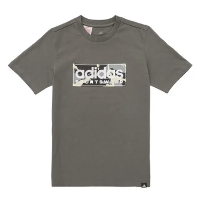 adidas  Camo Linear Graphic T-Shirt Kids  boys's Children's T shirt in Grey