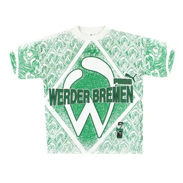 1995-97 Werder Bremen Puma Graphic Tee S - Other German Clubs / Excellent 