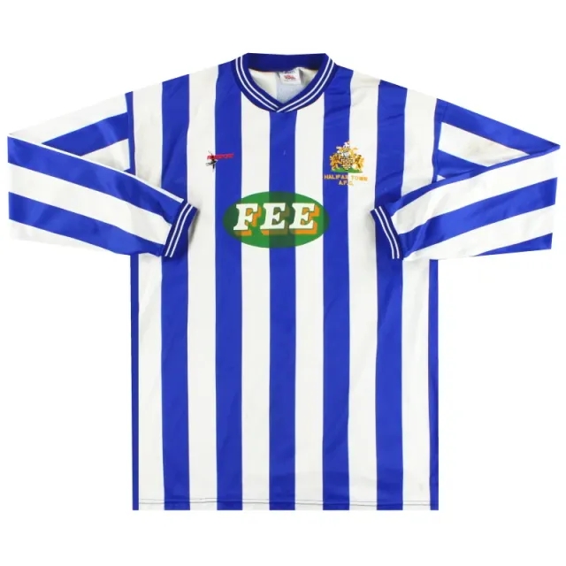 1988-89 Halifax Town Player Issue Home Shirt L/S L - Other Non League Clubs / Excellent 