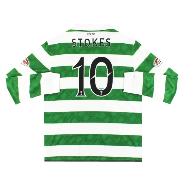 2010-11 Celtic Nike Home Shirt L/S Stokes #10 *Mint* XL - Celtic / Mint 