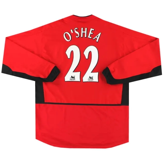 2002-04 Manchester United Nike Home Shirt O'Shea #22 L/S XL - Manchester United / Excellent 