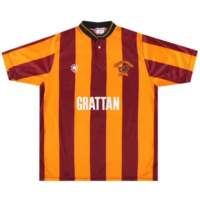1988-90 Bradford City Bukta Home Shirt L - Bradford City / Excellent 