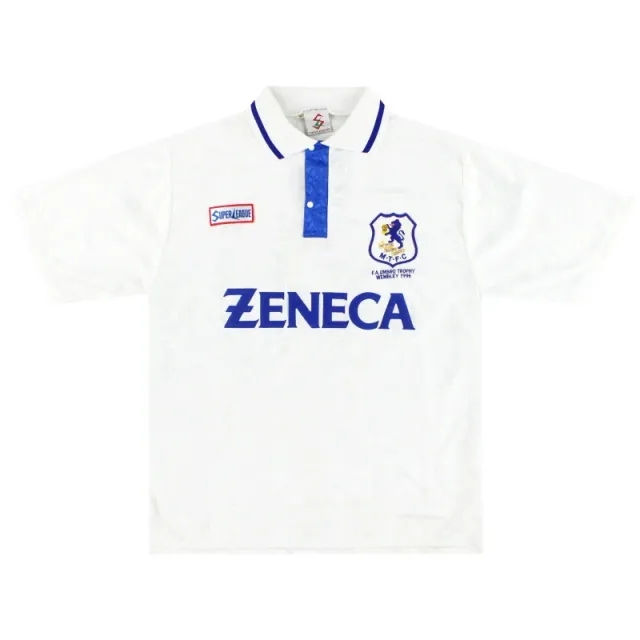1995-97 Macclesfield 'FA Trophy 1996' Away Shirt L - Macclesfield Town / Excellent 