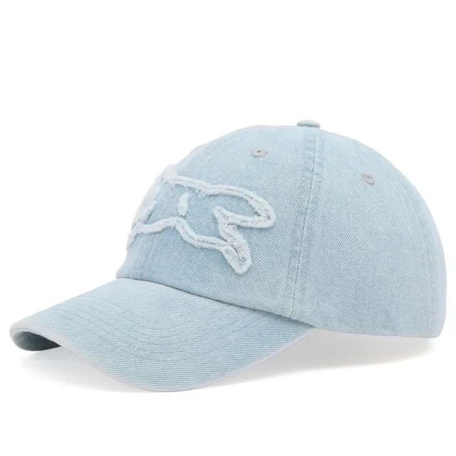 ICECREAM Women's Applique Running Dog Dad Cap Light Wash Blue