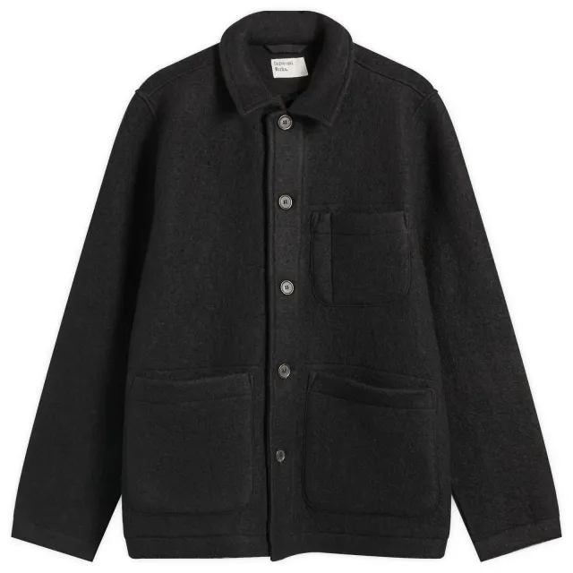 Universal Works Men's Wool Fleece Field Jacket Black