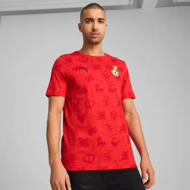 PUMA Ghana Ftblculture T-Shirt Men, Red/Black, size 3XL