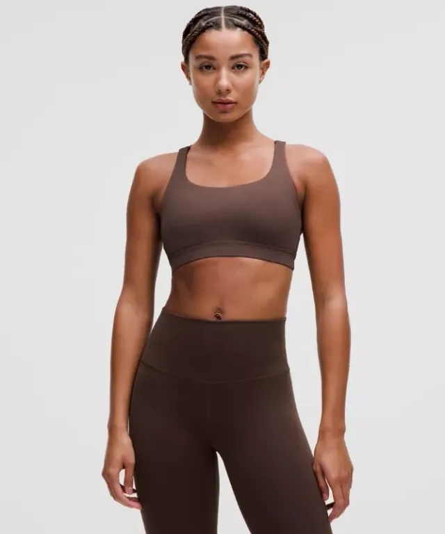 lululemon – Women's Energy Sports Bra Medium Support, B-D Cups – Color Brown – Size 10