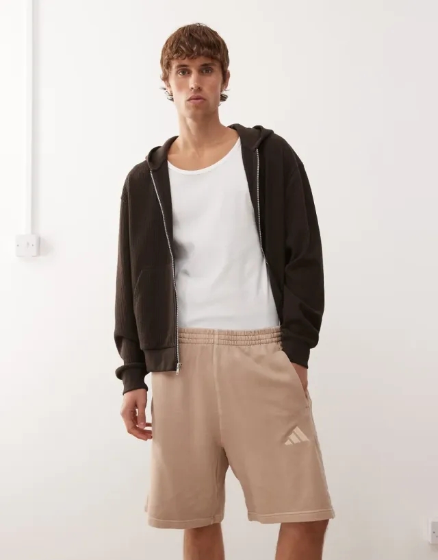Adidas Sportswear Shorts In Washed Beige-Neutral