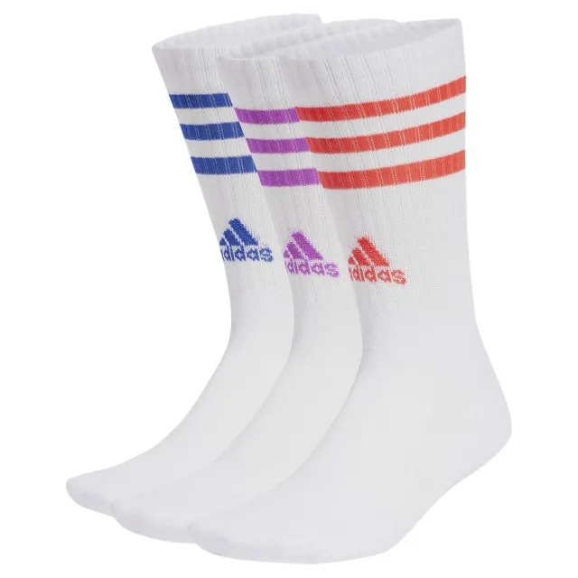 Adidas Cushioned 3 Stripes Crew Socks 3 Pairs