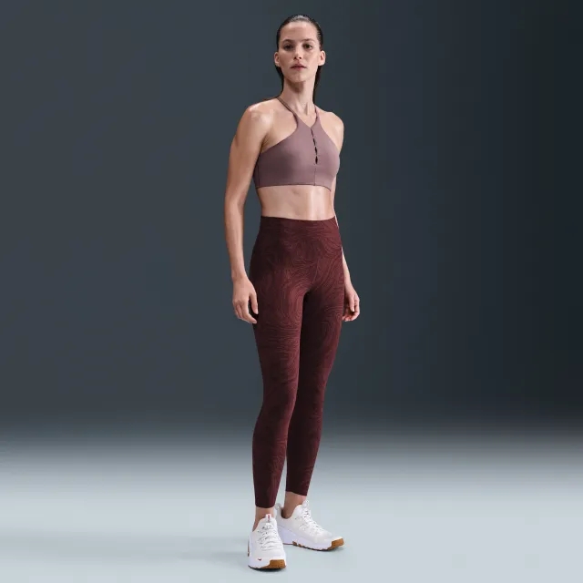 Nike Zenvy Women's High-Waisted 7/8 Printed Leggings - Red - Nylon/Elastane