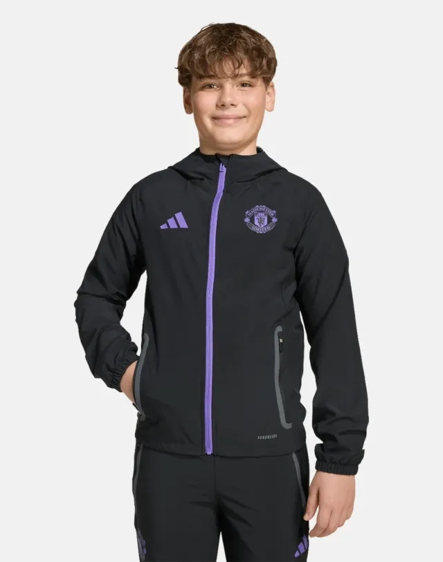 Kids' adidas Manchester United V-Tech Track Top in Black 