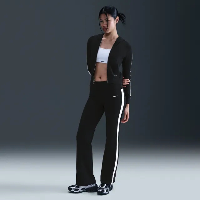 Nike Sportswear Women's High-Waisted Trousers - Black - Cotton/Polyester/Elastane