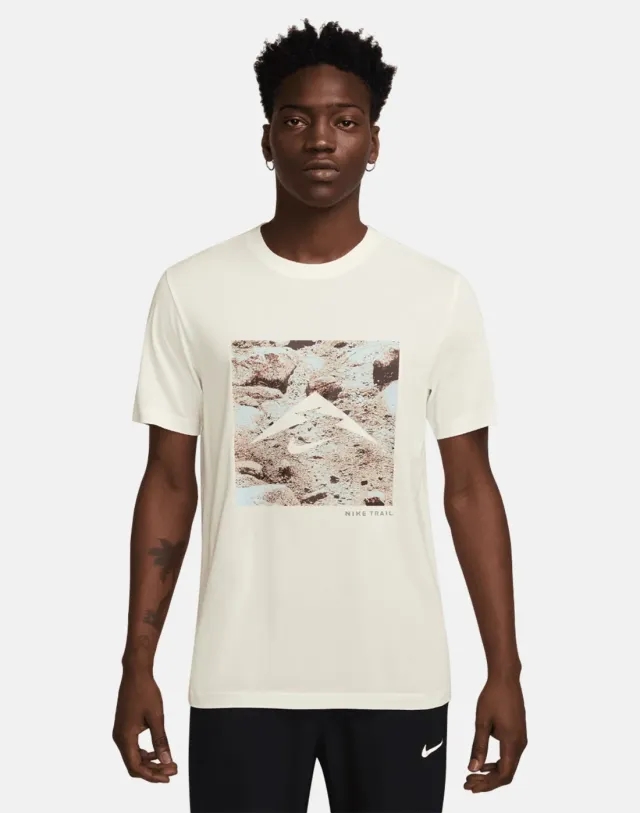 Men's Nike Energy Trail T-Shirt in Cream 