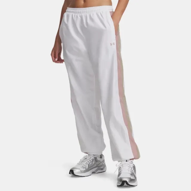 Under Armour  Icon Crinkle Women's Pants White / City Khaki / Tourmaline Pink XL
