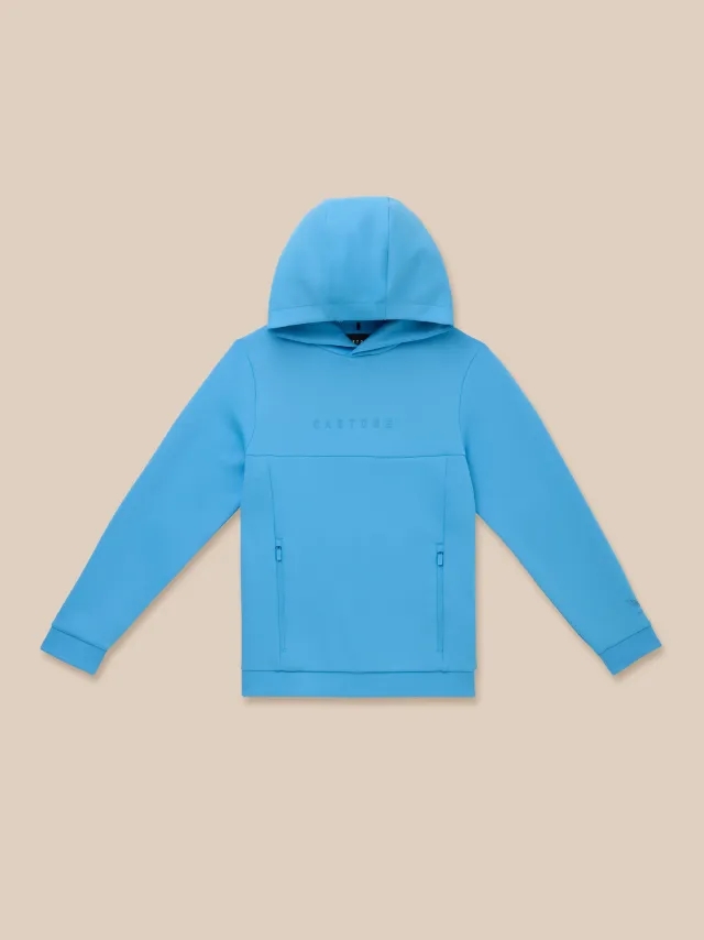 Castore Junior’s Flex Scuba Long Sleeve Hoodie (Unisex) - Cool Blue