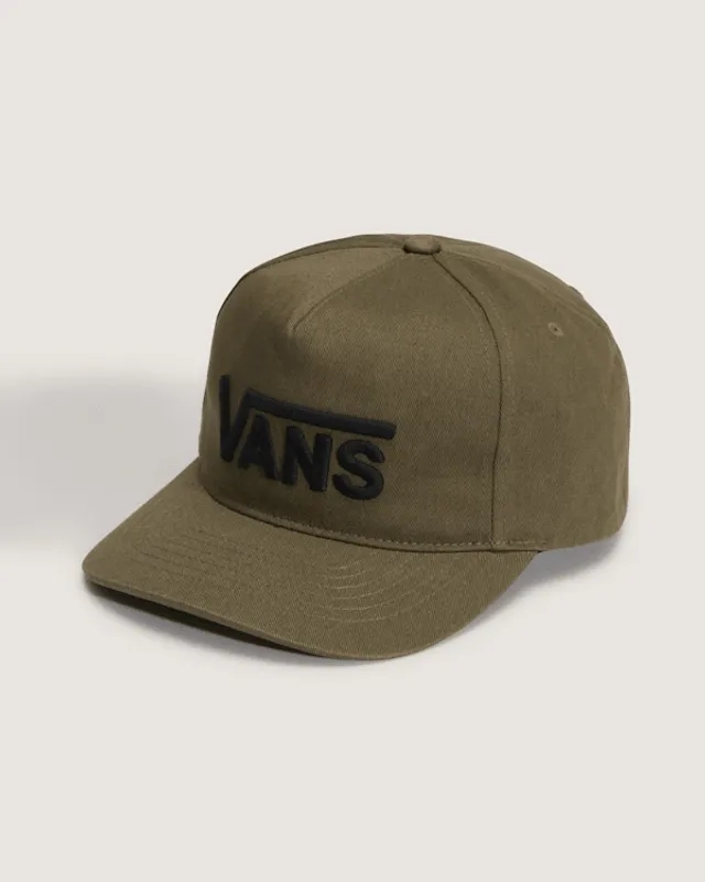 Vans - Drop V Logo Snapback Hat, Man, Brown