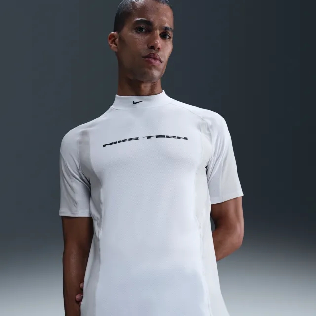 Nike Tech Men's Dri-FIT Short-Sleeve Base Layer - White - Polyester/Lyocell/Elastane